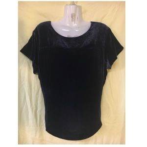 Midnight Blue Velvet Crop Top
